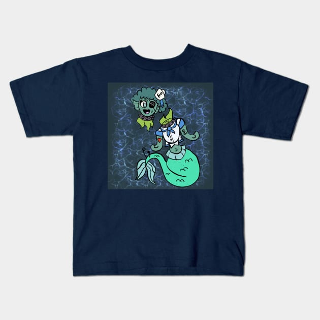 Dullahan Mermaid Kids T-Shirt by BowlerHatProductions